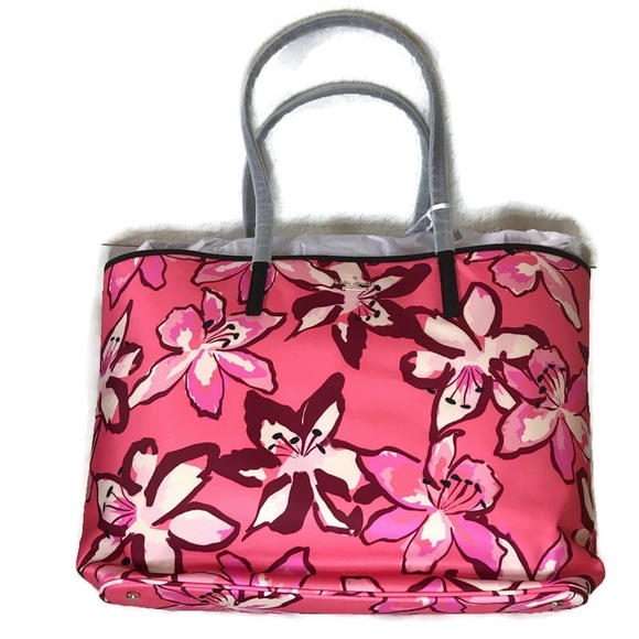 Kate Spade Baby Bag Harmony Baby Bag in Tiger Lily Floral Pink NEW WITH TAGS